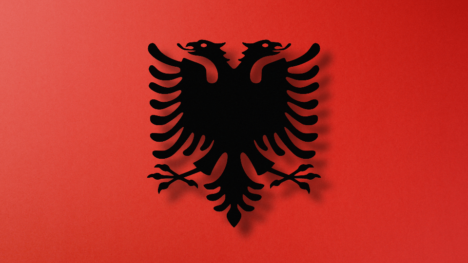 The flag of Albania